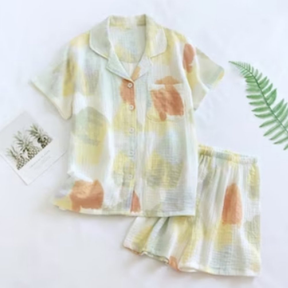 SOFT handmade Women Pajama shorts set, 100% cotton, nightgown, gauze NWOT